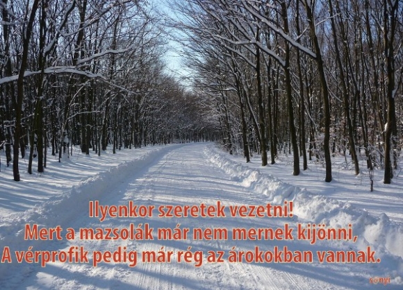 Havas, csúszós út