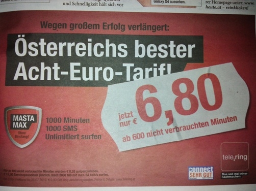 Feltöltős telefonkártya Ausztriában