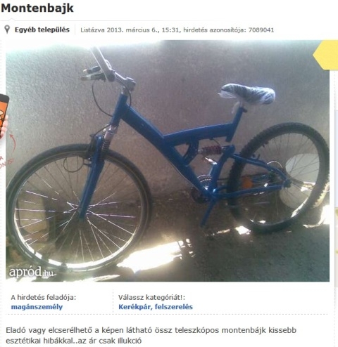 Napi apró - Montenbajk - az ár csak illukció