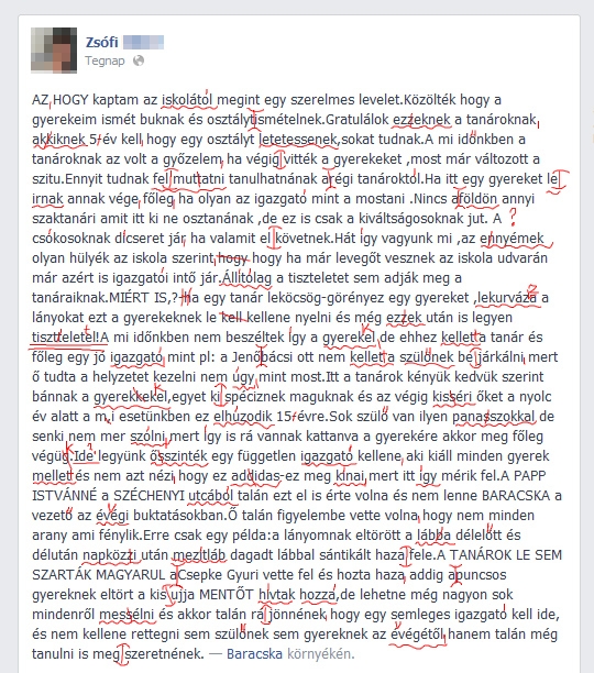 Megbukott a gyerekem . . .