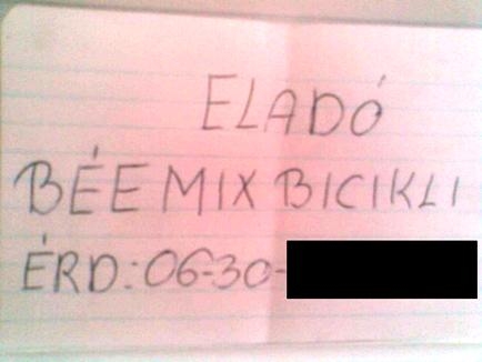 Utcai apróhirdetés