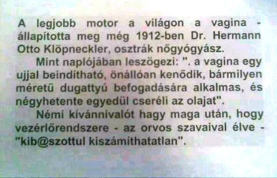 A legjobb motor a világon . . .