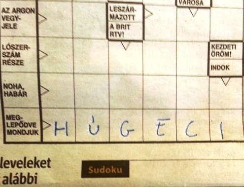 Napi keresztrejtvény