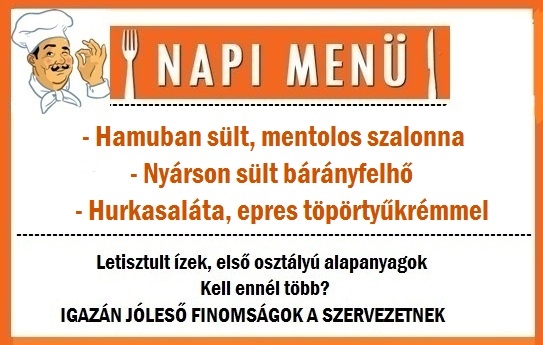 A Napiszar kifőzde mai ajánlata