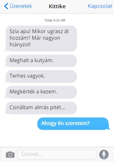 SMS váltás apuval