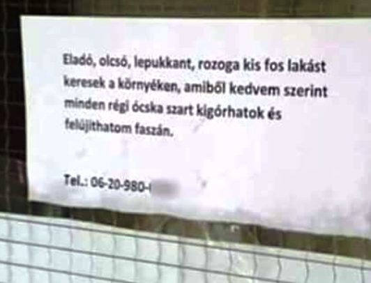 Napiszar, ingatlan rovat