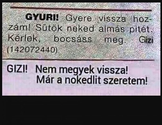 A társkereső rovat mai gyöngyszeme