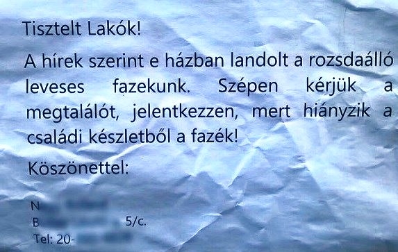 Hiányzik neki a fazék