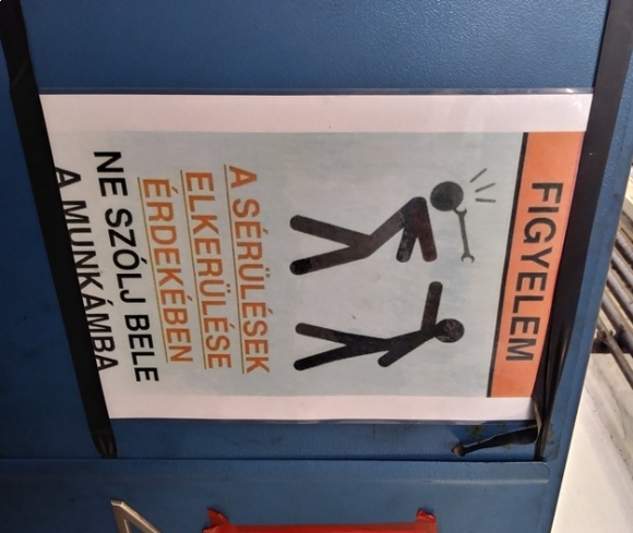 Munkahelyi utasítás - Balesetvédelem