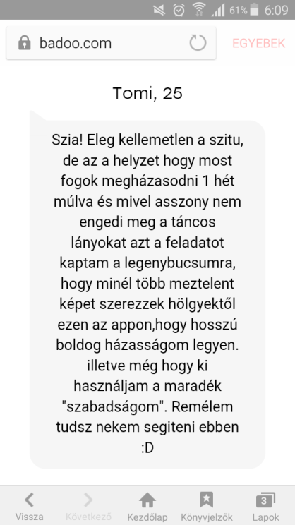 Zsuzsit bejelölték Badoo-n