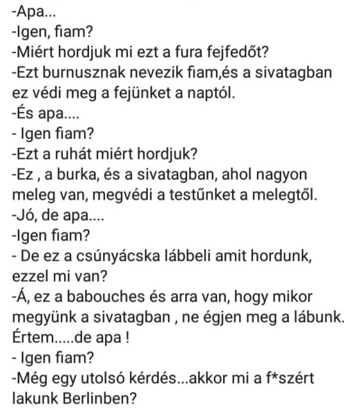 Arab gyerek kérdezi az apját