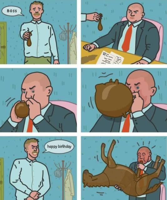 Hősünk megviccelte kicsit a főnökét