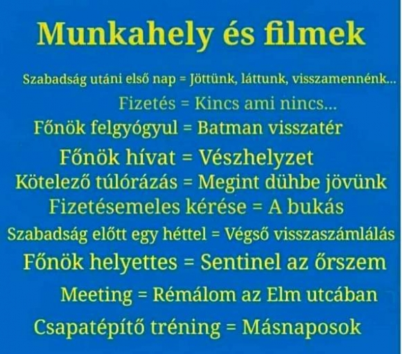 Munkahely és filmek...