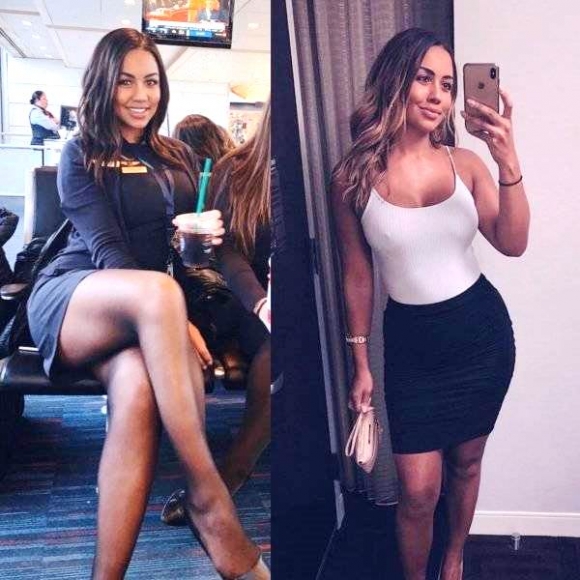 Egy csinos légiutas-kísérő