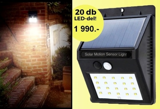 Mozgásérzékelős, napelemes lámpa vásár (x)